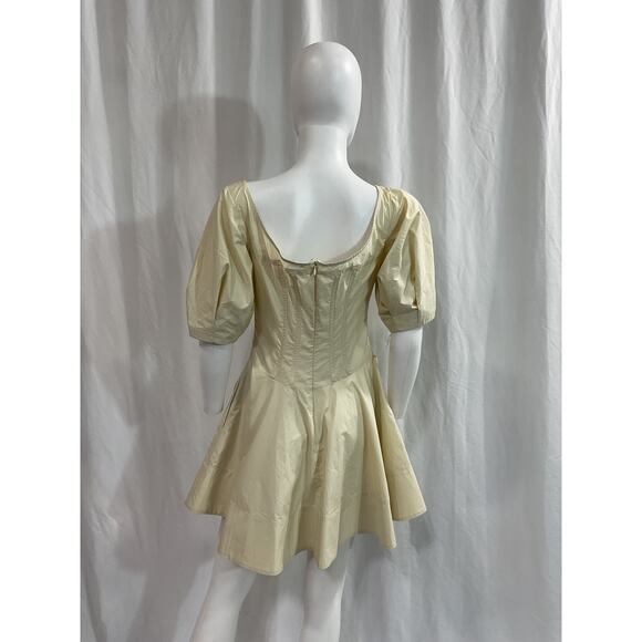 Helsa 'Poplin' White Poplin Sculptural Mini Dress Size M - Picture 3 of 5